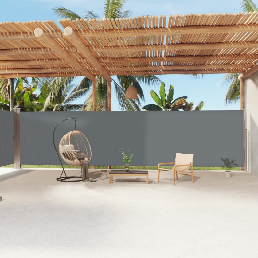 Uttrekkbar sidemarkise 200x1200 cm antrasitt