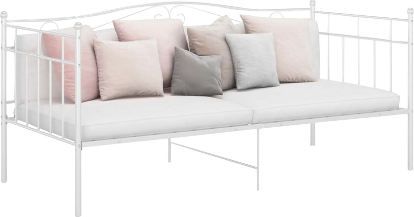 Ramme til sovesofa hvit metall 90x200 cm