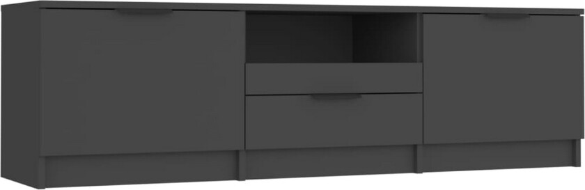 TV-benk svart 140x35x40 cm konstruert tre