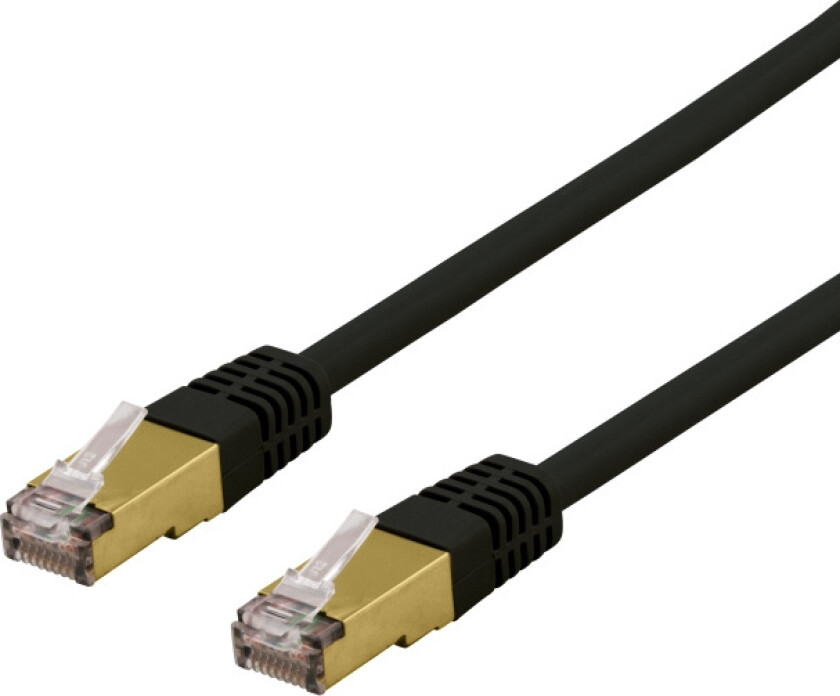 S/FTP Cat6a patch cable, delta cert, LSZH, 5m, black