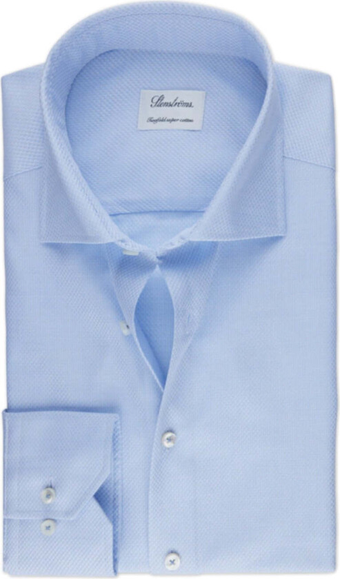 SLIMLINE TEXTURED TWILL SHIRT Blå, 44