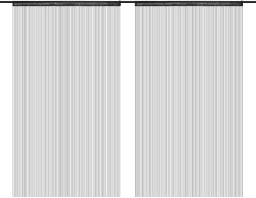 Trådgardiner 2 stk 140x250 cm svart