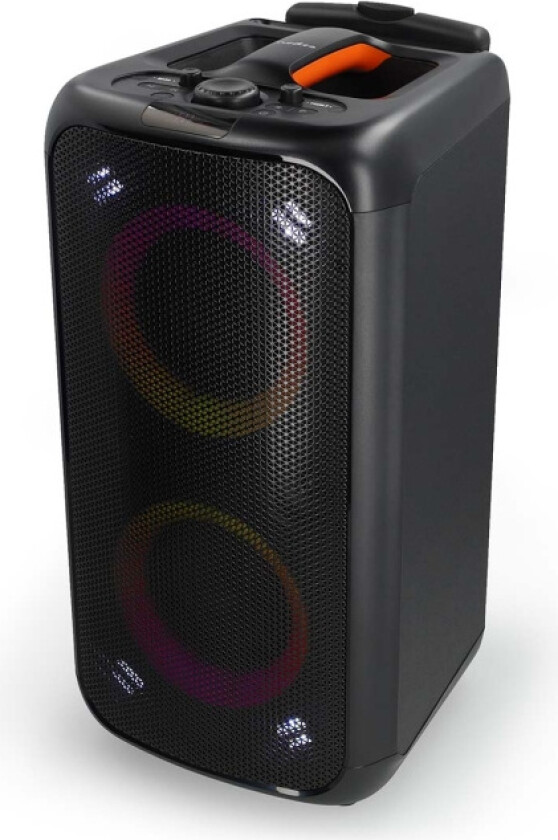Bluetooth® Party Speaker Maksimal batteritid: 5 timer 240 W Bære håndtak Party lys Equalizer Oransje / Sort