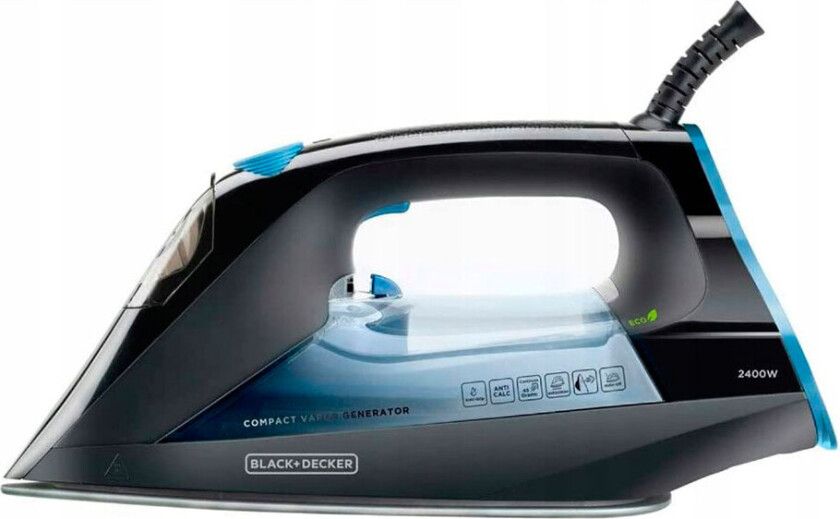 BXIR2401E, Dampstrykejern, Keramisk strykesåle, Sort, Grå, Oransje, 45 g/min, 2400 W