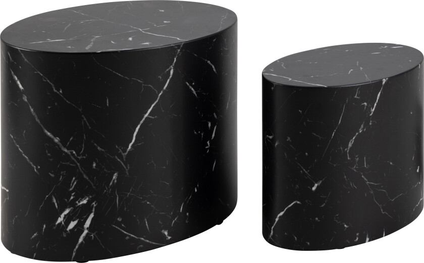 Mice sofabord sett 2 stk. marmor dekor svart.