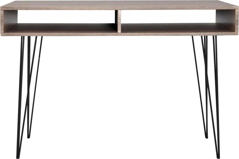 Skrivebord med 2 hyller grått