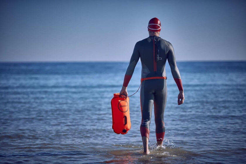 Swim Buoy Dry Bag - 28L, svømmebag/sikkerhetsbøye triatlon Orange