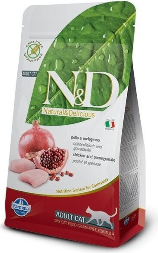 N&D Prime Chicken & Pomegranate Neutered Tørrfôr til katt 1,5 kg