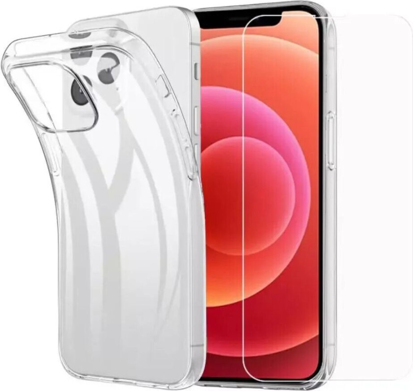 iPhone 13 Mini Deksel + Skjermbeskytter - Gjennomsiktig