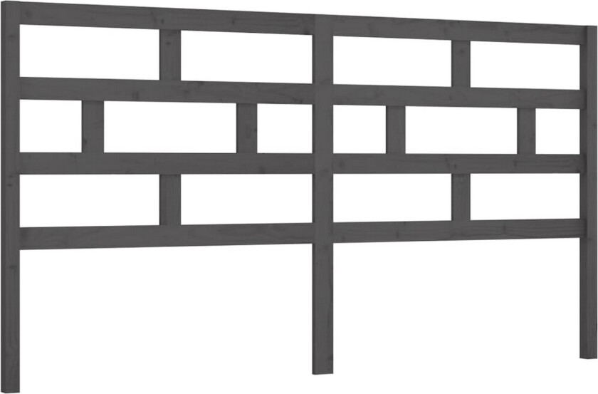 Sengegavl grå 186x4x100 cm heltre furu