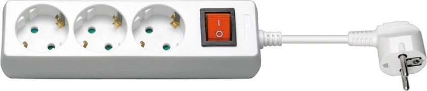Power Socket x3 - Wh - Switch - 1.5m