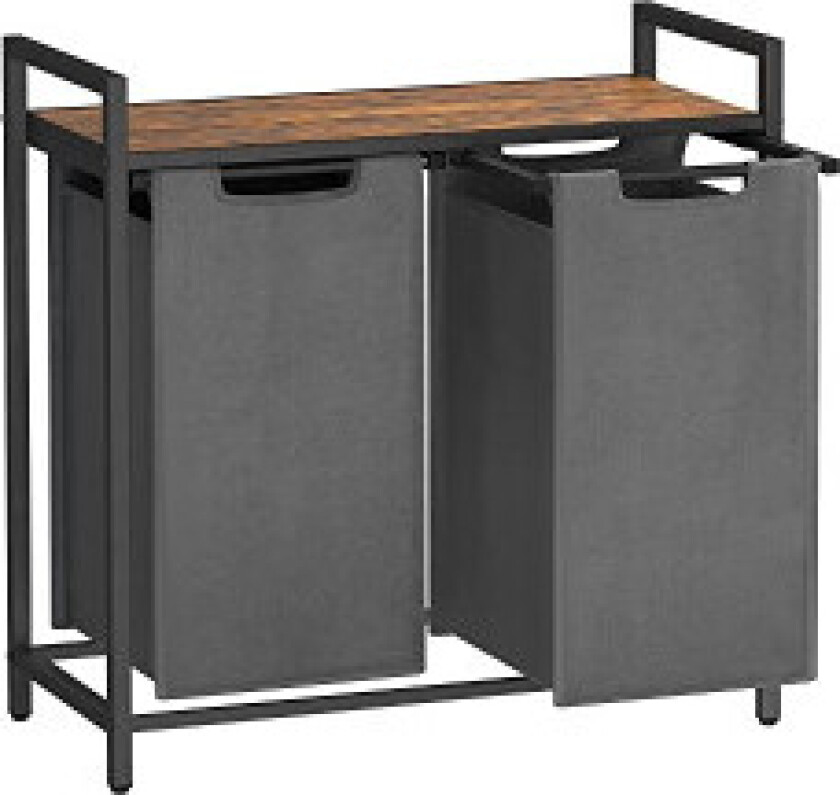 Dual-Bag skittentøyskurv med ekstra oppbevaringshylle