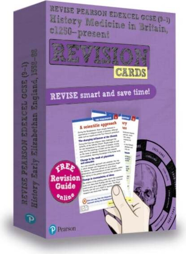 Pearson REVISE Edexcel GCSE History Medicine in Britain Revision Cards (with free online Revision Gu av Kirsty Taylor