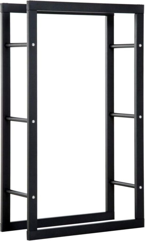 Vedstativ Vedstativ Vedstativ Vedstativ Vedholder 100Kg Stål Svart L60 X B25 X H100 Cm