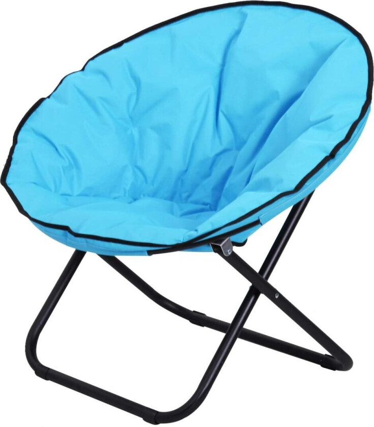 Campingstol Sammenleggbar Polstret Metall Oxford Stoff Blå 80X80X75Cm