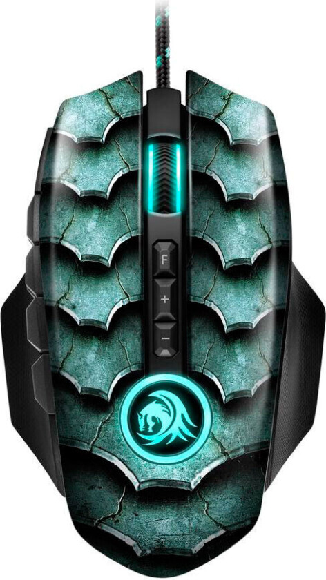 Drakonia II - mouse - USB - green - Mus - Optisk - 12 - Grønn