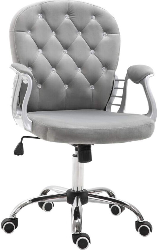 Skrivebordsstol Ergonomisk Kontorstol Med Polstret Ryggstøtte, Grå, 59,5X60,5X95-105 Cm