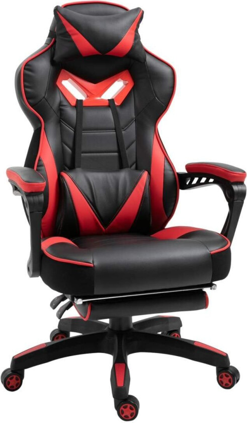 Kontorstol Gaming Stol Massasjefunksjon Lederstol Kunstskinn Høydejusterbar Svart + Blå B68Xd69Xh108-117Cm