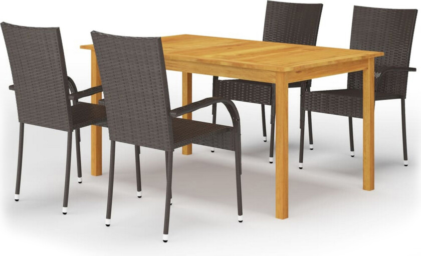 Utendørs spisestue 5 deler brun