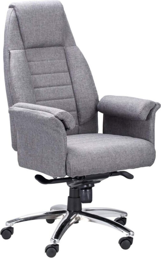 Kontorstol Svingstol Ergonomisk, Armlene & Høydejusterbar, Faux Lin, Lys Grå, 68X72X120-126Cm