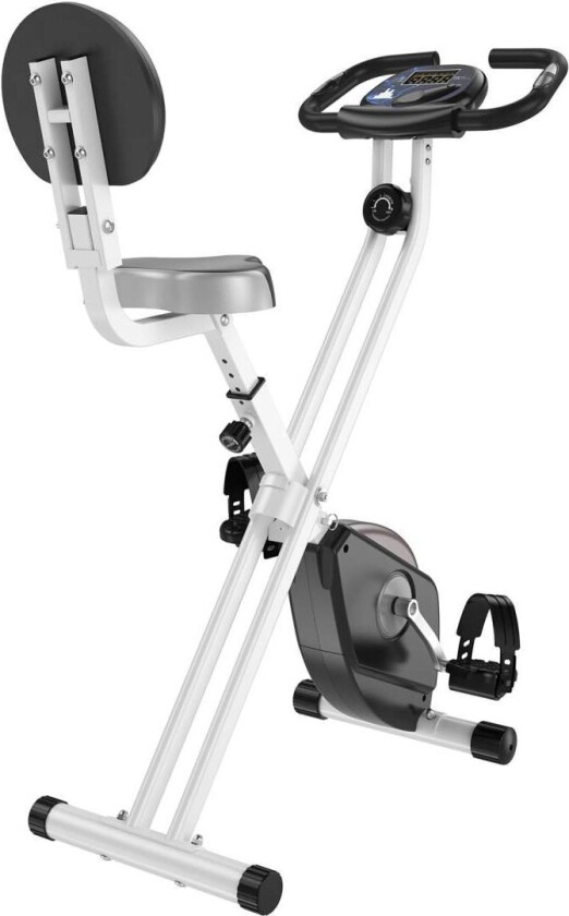 Treningssykkel F-Bike Sykkeltrener Med 8-Nivås Magnetisk Motstand, Høydejusterbar, Stål, Svart + Grå, 43X97X109 Cm