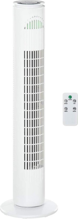 Tårnvifte 70° Oscillasjon, 77 Cm, 45W, 3 Moduser Og Hastigheter, Abs-Plast, Hvit