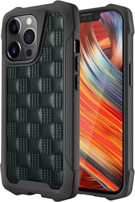 iPhone 13 Pro Phantom Series Håndverker Skinn Deksel - Grønn