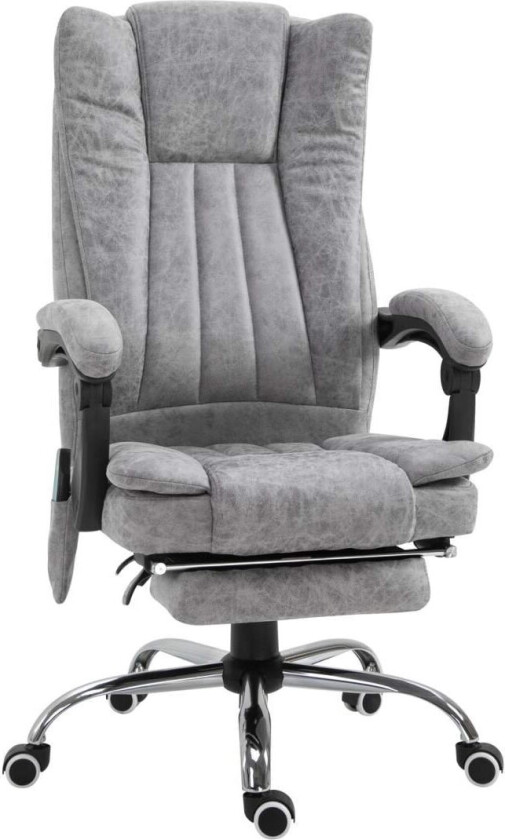 Massasjestol Kontorstol Massasjestol Varmefunksjon Liggefunksjon Massasjefunksjon Fotstøtte Tykk Polstring Grå 62 X 67 X 113-120