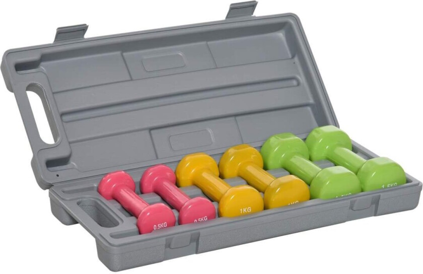 Bærbar Hantelsettveske Inkludert, Sett Med 6 Laget Av Stål, 0,5 Kg, 1 Kg, 1,5 Kg, Fargerik, For Trening Og Trening