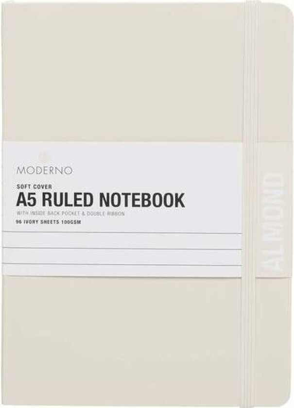 Notatbok Moderno Almond A5 Myk Linjer