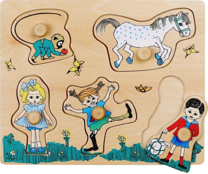 Langstrømpe Trepuslespill 5 Brikker, Micki