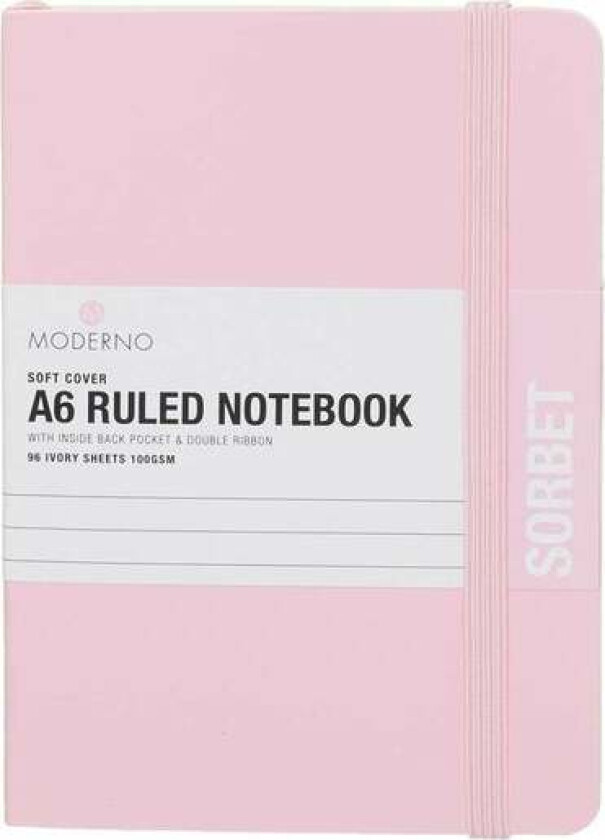 Notatbok Moderno Lyserosa A6 Myk Linjer