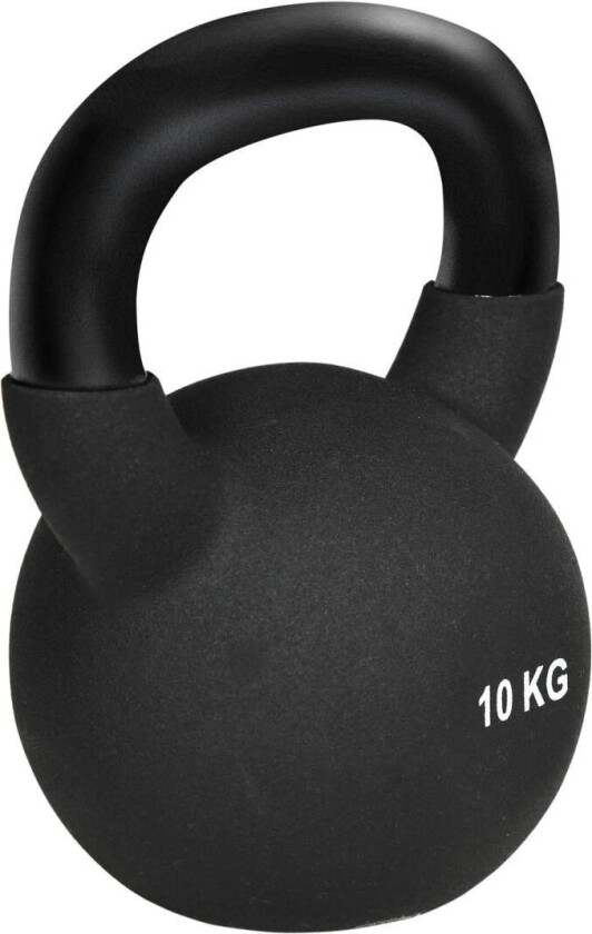 Kettlebell Støpejern Neoprenbelegg Gulvvennlig Svingmantel Svart 10 Kg