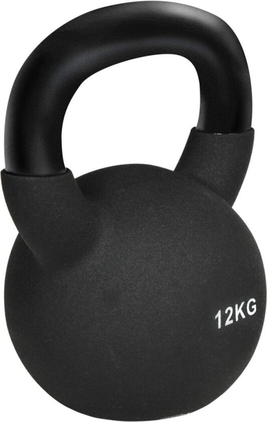 Kettlebell Støpejern Neoprenbelegg Gulvvennlig Svingmantel Svart 12 Kg