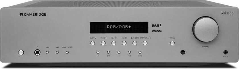 Audio Axr100d - Grå Stereo Receiver - Dab+, 2x100w, Riaa, Bt