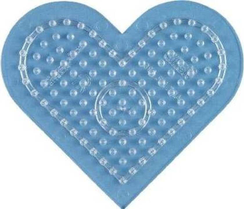 Bilde av Midi Perleplate Hjerte Liten Transparent 9x7cm - 1 stk