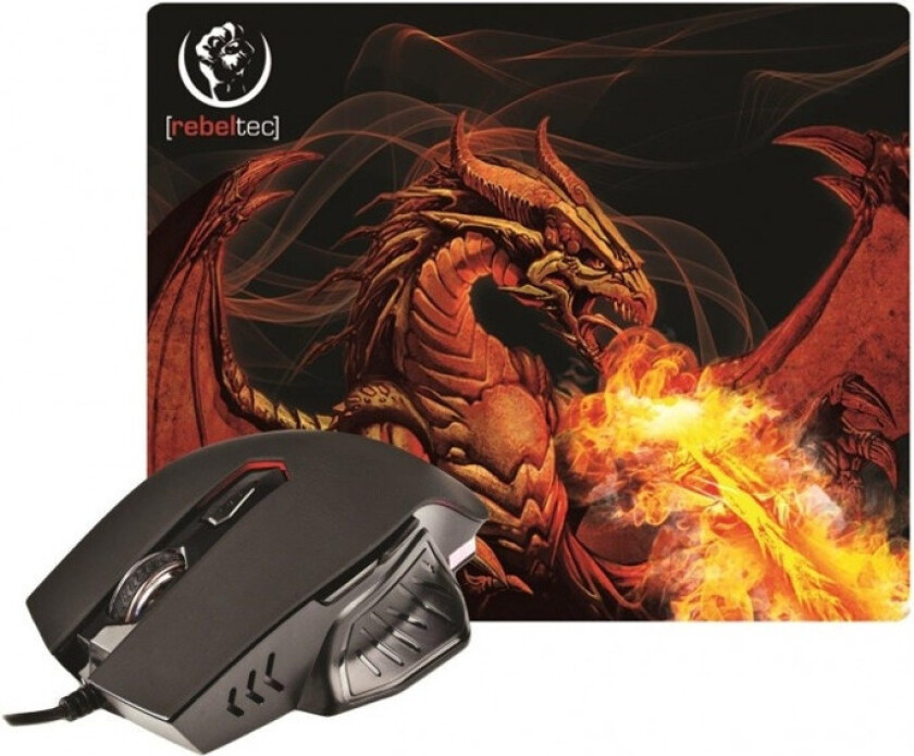 Red Dragon - mouse - USB - Mus - Optisk - 6 - Svart
