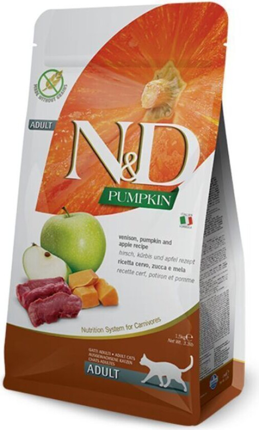 Bilde av N&D Cat Pumpkin Venison & Apple Adult Tørrfôr til katt 5 kg