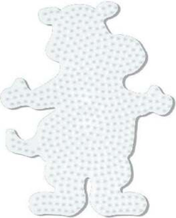 Bilde av Midi Perleplate Flodhest Hvit 12,5x15,5cm - 1 stk