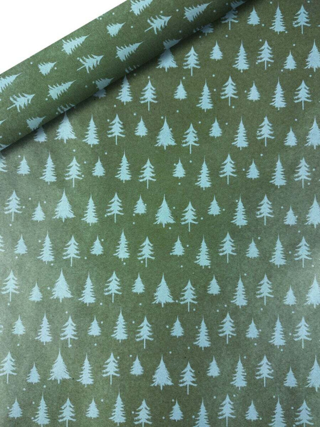 Bilde av Gavepapir 10m x 70cm hvite trær 70gr kvist FSC