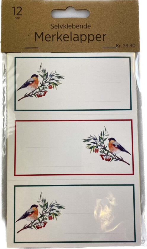 Merkelapper selvklebende dompapp 12 stk