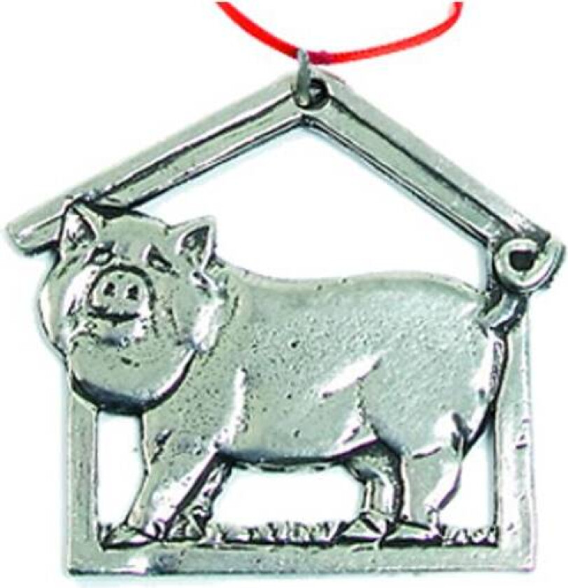 Juletrepynt Julegris I Ekte Tinn Fra