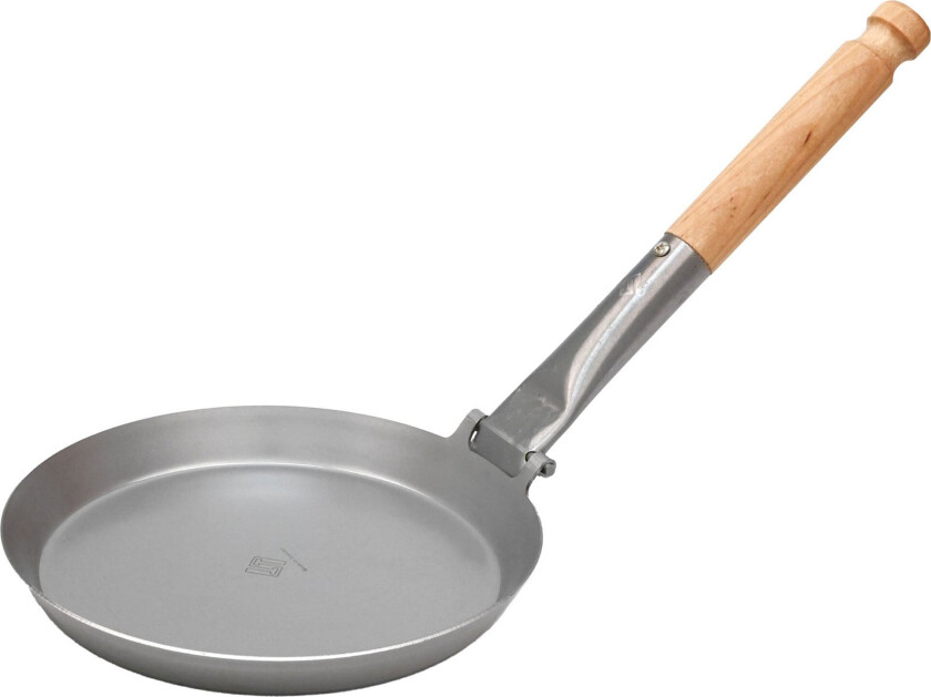 Camping Frying Pan Folding Handle 21 cm, Steel/Wood