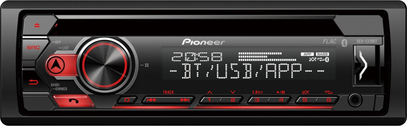 Pioneer DEH-S320BT 1-DIN bilstereo med Bluetooth