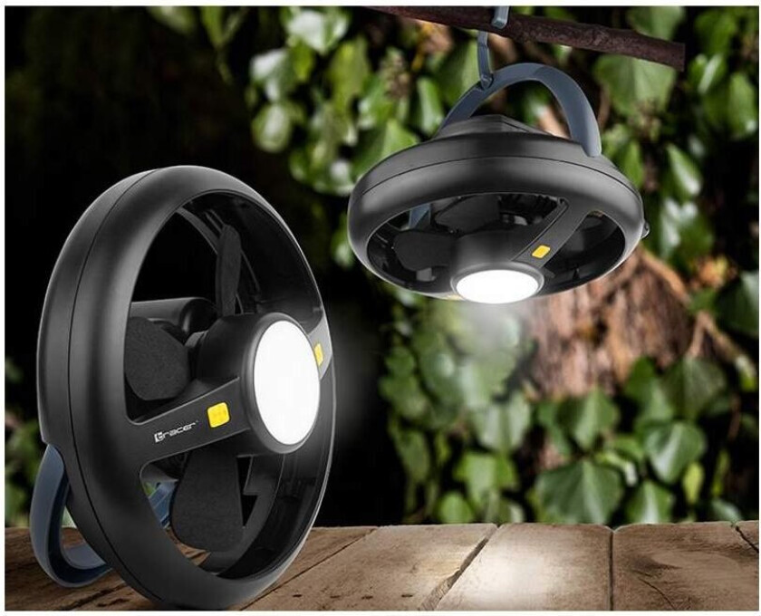 Campinglampe med vifte og powerbank - 3600 mAh