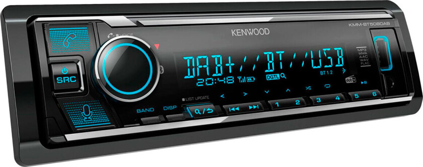 Electronics KMM-BT508DAB, Sort, 1 DIN, 200 W, 50 W, 24 timers, AAC, FLAC, MP3, WAV, WMA
