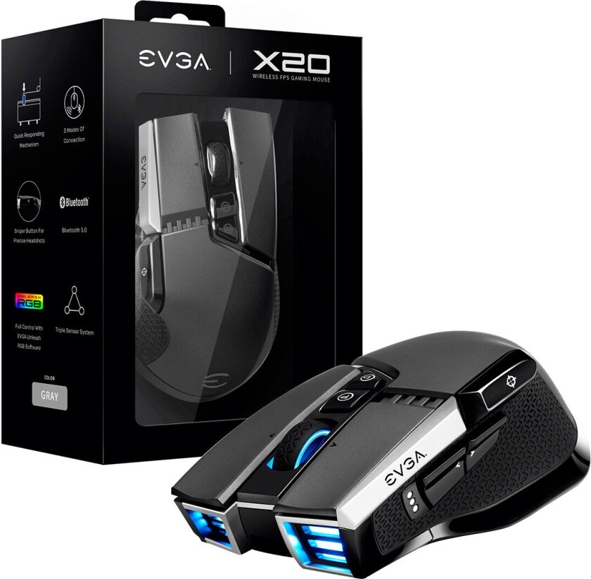 X20 - Mus - Optisk - 10 - Grå