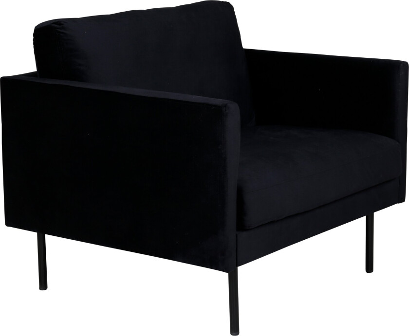 Zoom lenestol velour svart.