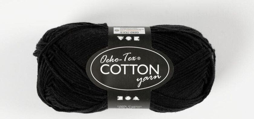 Cotton yarn Black 50gr 170m