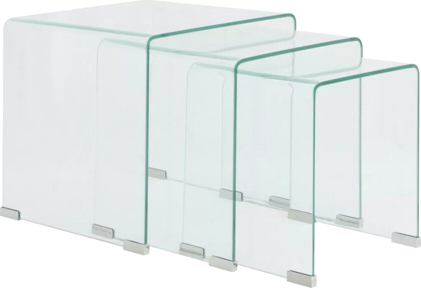 Tredelt settbord i temperert glass - klar